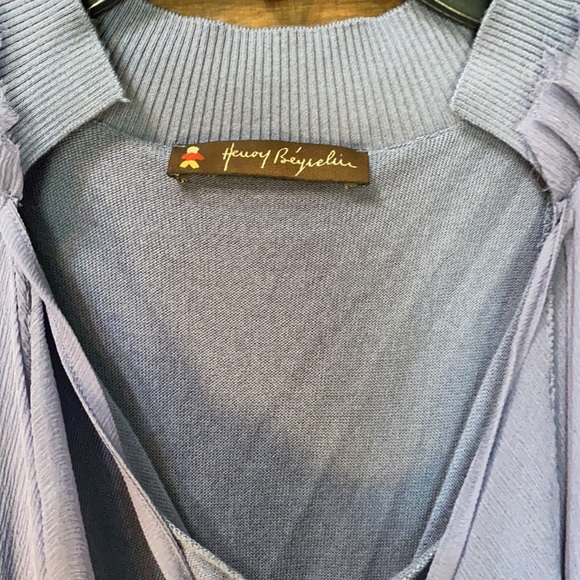 Henry Beguelin Periwinkle Pure Silk Sleeveless Top - Picture 2 of 4